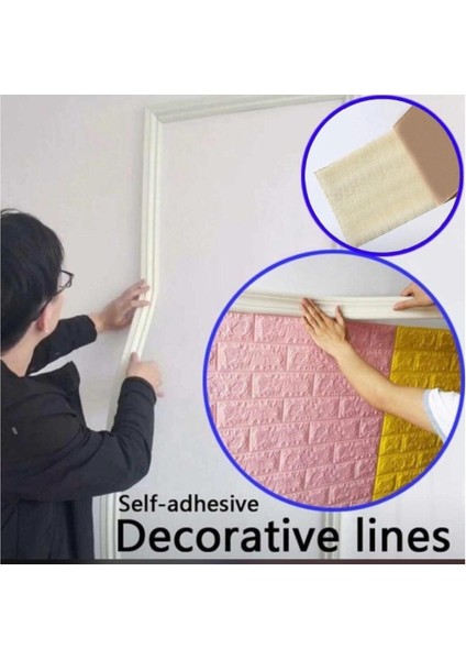 Yapışkanlı Duvar Çıtası Süpürgelik Çerçeve Kırık Beyaz 8CM-110CM modelleri