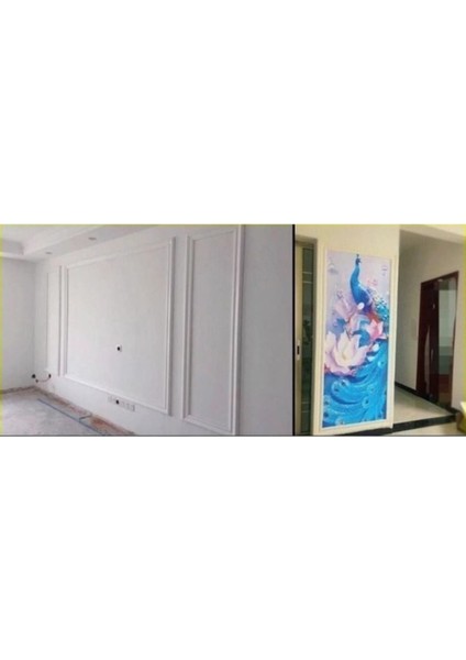 Yapışkanlı Duvar Çıtası Süpürgelik Çerçeve Kırık Beyaz 8CM-110CM indirimleri