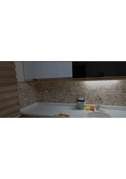 Kendinden Yapışkanlı Salon Antre Mutfak Kaplama Bej Tuğla Duvar Kağıdı Paneli 70X38CM 1 Adet NW125