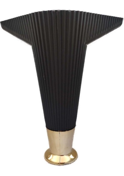 Zirve Çizgili Mobilya Ayağı Baza Koltuk Kanepe Ayağı Puf Tv Ünitesi Ayağı Tek Adet 18 cm Siyah Renk