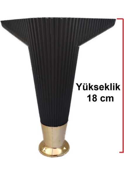 Zirve Çizgili Mobilya Ayağı Baza Koltuk Kanepe Ayağı Puf Tv Ünitesi Ayağı Tek Adet 18 cm Siyah Renk modelleri