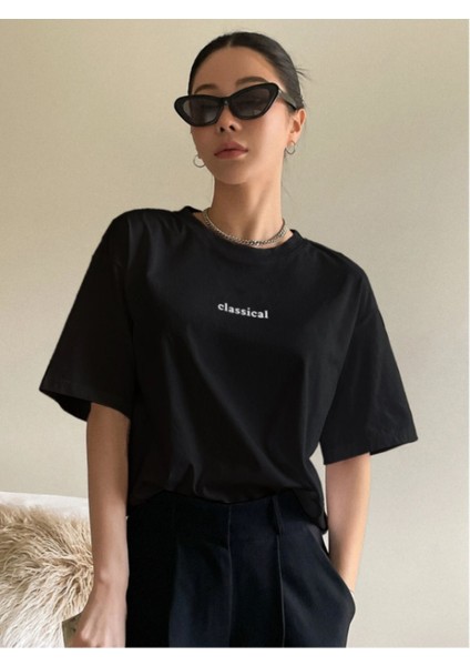 Kadın Classical Baskılı Oversize T-Shirt
