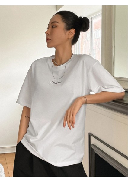 Kadın Classical Baskılı Oversize T-Shirt fiyatları