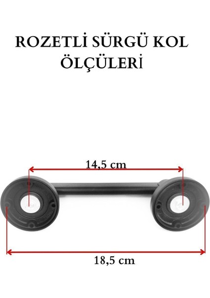 Rozetli Mat Siyah Çekme Kol 14.5 cm Sürgülü Kapı Kolu 1 Adet
