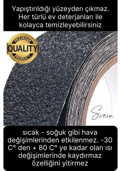 Premium 50MM x 15MT Siyah Kaydırmaz Bant Yapışkanlı Merdiven Basamak Zemin Güçlü Tutunabilen Halı fiyatları