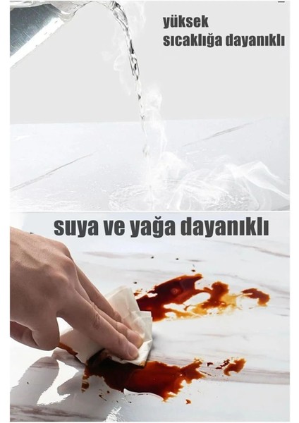 Beyaz Mermer Desenli Yapışkanlı Folyo Evinizdeki Tezgahları Dolapları Pratik Yenileyin 5 Metre 60 C modelleri