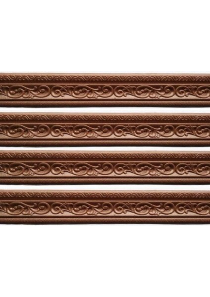 Motifli Kahverengi Esnek 8CM-230CM x 4 Adet Yapışkanlı Duvar Çıta Çerçeve Süpürgelik