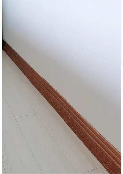 Motifli Kahverengi Esnek 8CM-230CM x 4 Adet Yapışkanlı Duvar Çıta Çerçeve Süpürgelik