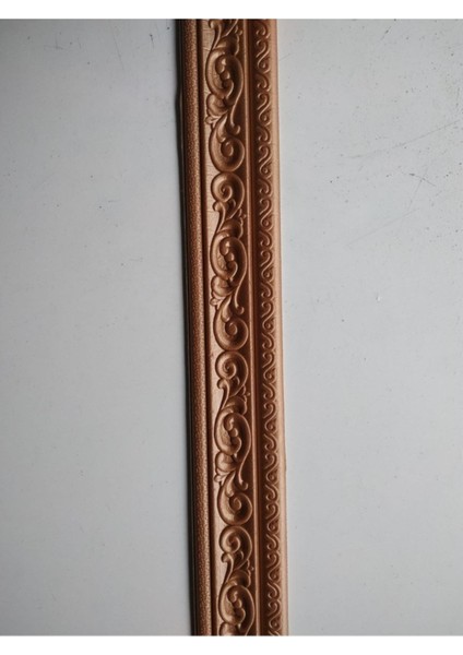 Motifli Kahverengi Esnek 8CM-230CM x 4 Adet Yapışkanlı Duvar Çıta Çerçeve Süpürgelik