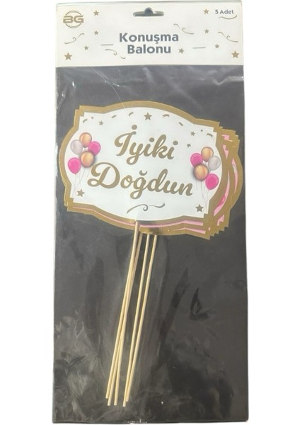 5li Konuşma Balonu Iyi Ki Doğdun Pembe Gold
