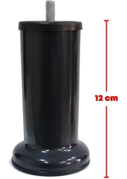 Baza Ayağı Koltuk Ayağı Kanepe Ayağı Antrasit Gri 12 cm (3/8" Kalın Dişli)