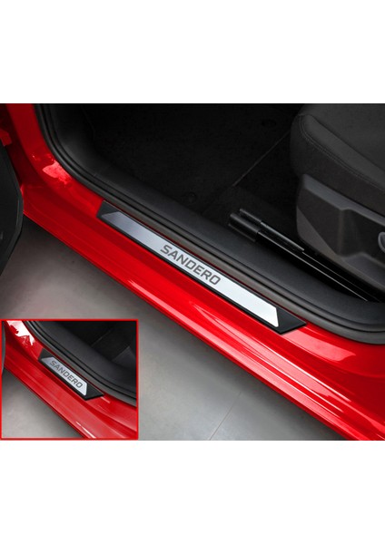 Dacia Sandero Krom Kapı Eşik Koruması 2012-2020 Arası 4 Parça