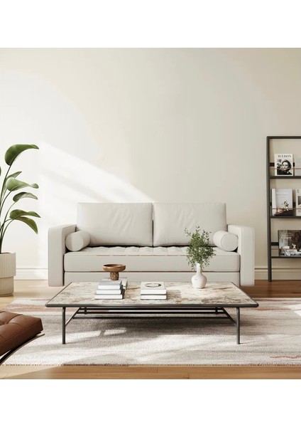 120 cm Mini Koltuk, Suni Deri Koltuk, Kompakt Sevgili Koltuğu, Loveseat, Tv Koltuğu