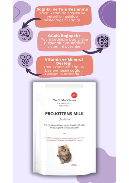 10 Adet Anne Sütü Destekli Probiyotikli Yavru Kedi Süt Tozu 200 gr Hamile Kedi Kullanımına Uygun modelleri