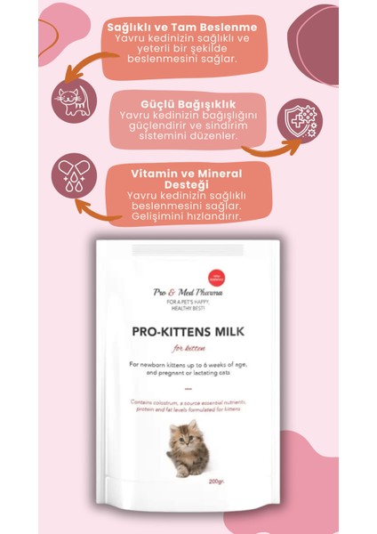 1 Adet Kedi Biberon Hediye 1 Adet Yavru Kedi Süt Tozu 200 gr Anne Sütü Destekli Probiyotikli modelleri