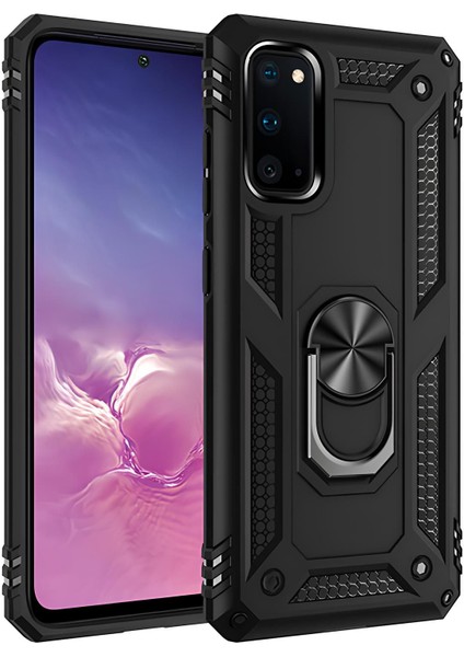 Samsung Galaxy S20 Kılıf Yüzüklü Stand Olabilen Magnetic Tpu Tank Kapak