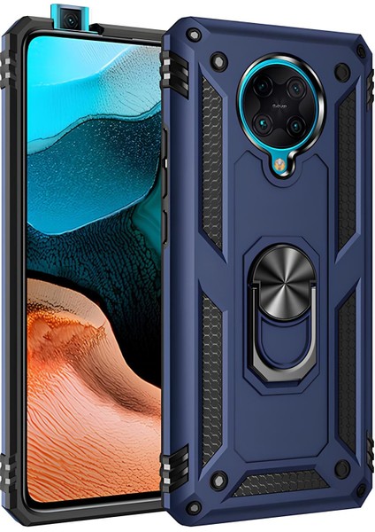 Xiaomi Poco F2 Pro Kılıf Yüzüklü Stand Olabilen Magnetic Tpu Tank Kapak