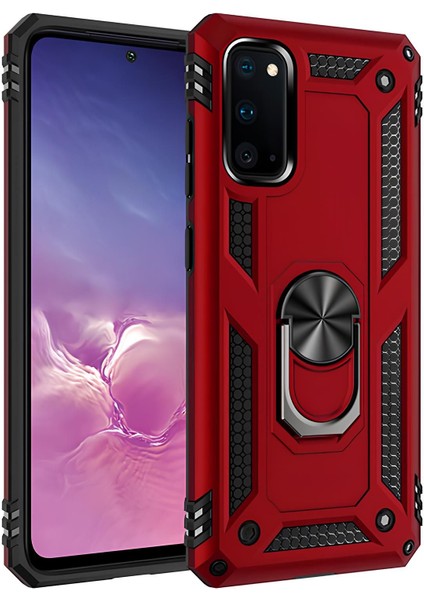 Samsung Galaxy S20 Kılıf Yüzüklü Stand Olabilen Magnetic Tpu Tank Kapak