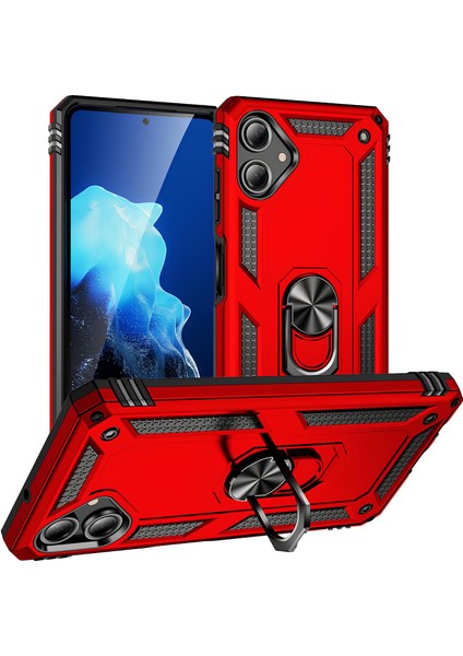 Samsung Galaxy A06 Kılıf Yüzüklü Stand Olabilen Magnetic Tpu Tank Kapak