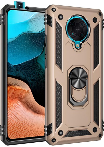Xiaomi Poco F2 Pro Kılıf Yüzüklü Stand Olabilen Magnetic Tpu Tank Kapak