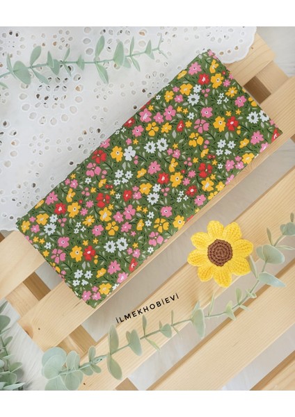 Kumaş Poplin Bahar Kumaşları Yeşil Zemin Cotton 50*170 cm (1prç)