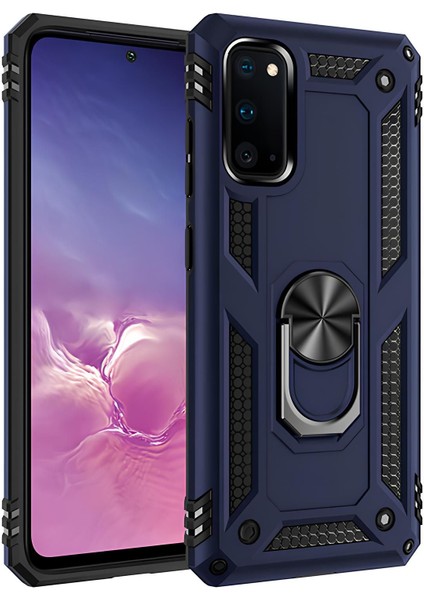 Samsung Galaxy S20 Kılıf Yüzüklü Stand Olabilen Magnetic Tpu Tank Kapak