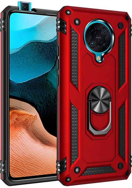 Xiaomi Poco F2 Pro Kılıf Yüzüklü Stand Olabilen Magnetic Tpu Tank Kapak