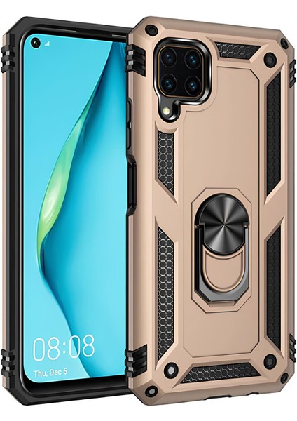 Huawei P40 Lite Kılıf Yüzüklü Stand Olabilen Magnetic Tpu Tank Kapak