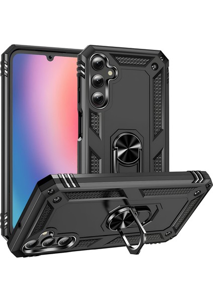 Samsung Galaxy A25 Kılıf Yüzüklü Stand Olabilen Magnetic Tpu Tank Kapak