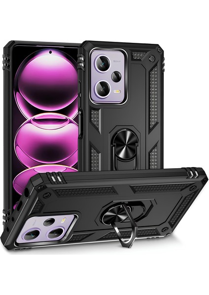 Xiaomi Redmi Note 12 Pro 5g Kılıf Yüzüklü Stand Olabilen Magnetic Tpu Tank Kapak