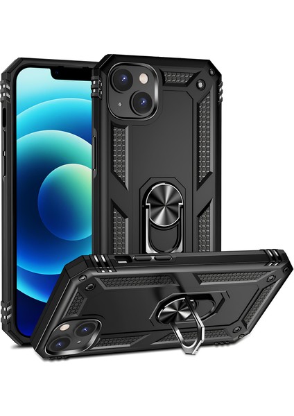 Apple iPhone 15 Kılıf Yüzüklü Stand Olabilen Magnetic Tpu Tank Kapak
