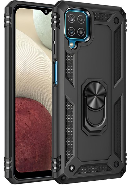 Samsung Galaxy M32 Kılıf Yüzüklü Stand Olabilen Magnetic Tpu Tank Kapak