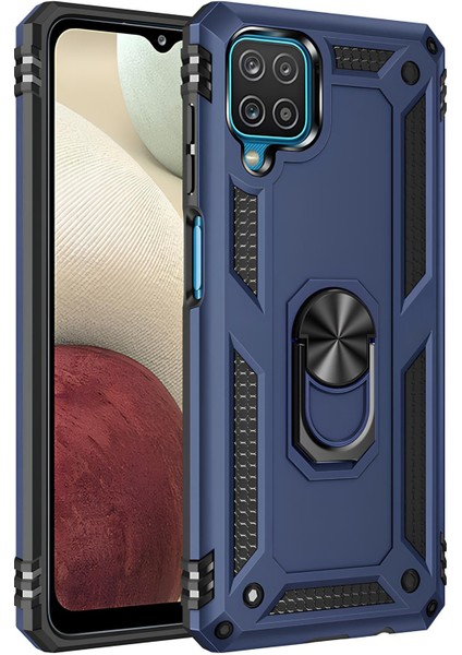 Samsung Galaxy M32 Kılıf Yüzüklü Stand Olabilen Magnetic Tpu Tank Kapak