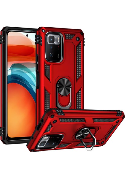Xiaomi Poco X3 Gt Kılıf Yüzüklü Stand Olabilen Magnetic Tpu Tank Kapak