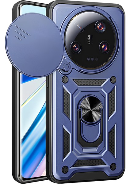 Xiaomi Mi 13 Ultra Kılıf Magnetik Standlı Sürgülü Kamera Korumalı Tank Kapak
