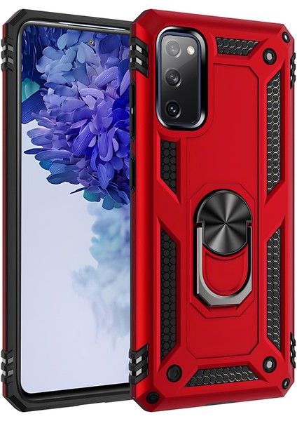 Samsung Galaxy S20 Fe Kılıf Yüzüklü Stand Olabilen Magnetic Tpu Tank Kapak