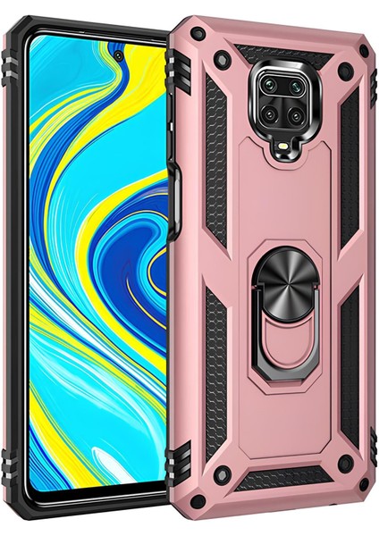 Xiaomi Redmi Note 9s Kılıf Yüzüklü Stand Olabilen Magnetic Tpu Tank Kapak