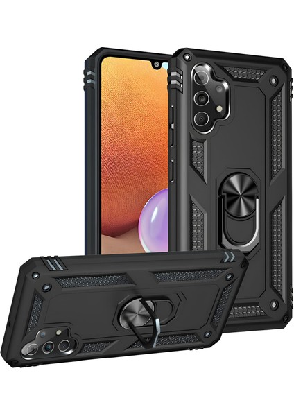 Samsung Galaxy A32 4g Kılıf Yüzüklü Stand Olabilen Magnetic Tpu Tank Kapak