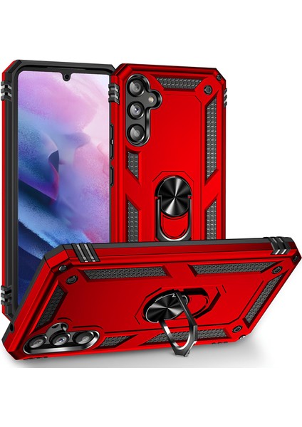 Samsung Galaxy A54 Kılıf Yüzüklü Stand Olabilen Magnetic Tpu Tank Kapak