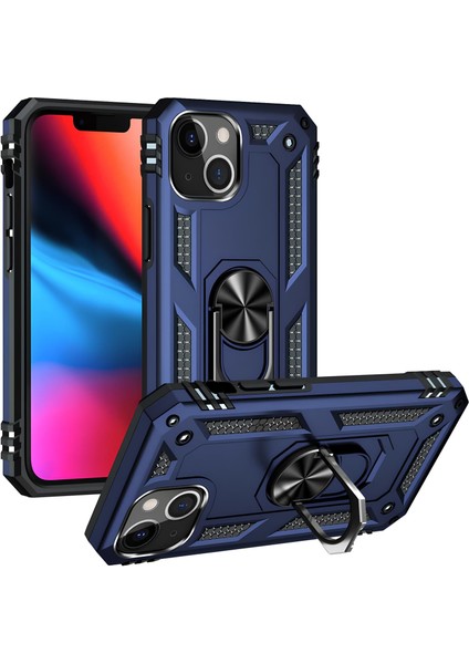 Apple iPhone 13 Mini Kılıf Yüzüklü Stand Olabilen Magnetic Tpu Tank Kapak