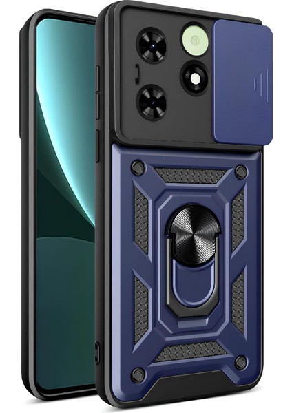 Tecno Spark Go 2024 Kılıf Magnetik Standlı Sürgülü Kamera Korumalı Tank Kapak