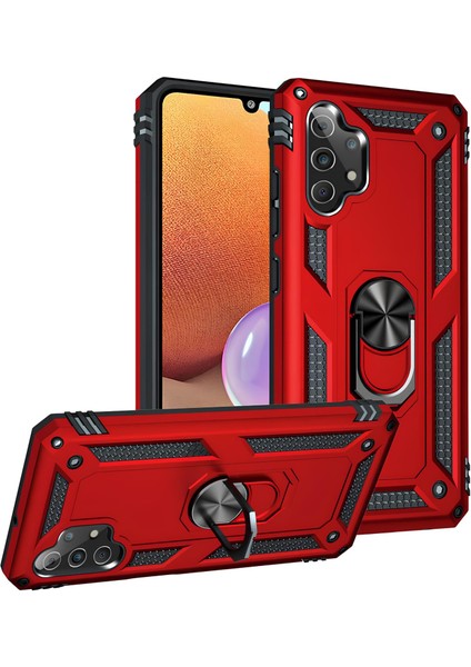 Samsung Galaxy A32 4g Kılıf Yüzüklü Stand Olabilen Magnetic Tpu Tank Kapak
