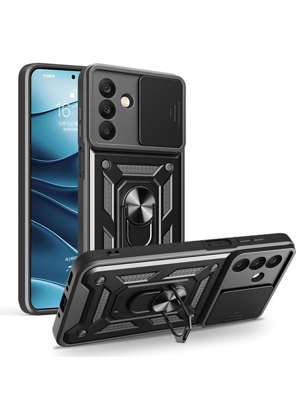 Samsung Galaxy A26 Kılıf Magnetik Standlı Sürgülü Kamera Korumalı Tank Kapak
