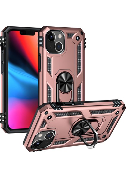 Apple iPhone 13 Mini Kılıf Yüzüklü Stand Olabilen Magnetic Tpu Tank Kapak