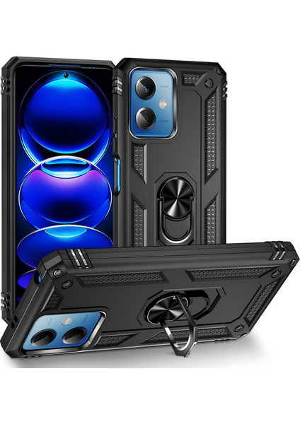 Xiaomi Redmi Note 12 5g Kılıf Yüzüklü Stand Olabilen Magnetic Tpu Tank Kapak
