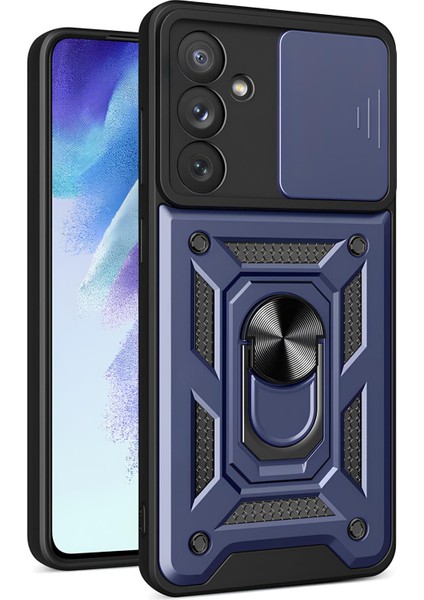 Samsung Galaxy A54 Kılıf Magnetik Standlı Sürgülü Kamera Korumalı Tank Kapak