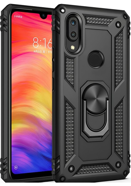 Huawei Y7 Prime 2019 Kılıf Yüzüklü Stand Olabilen Magnetic Tpu Tank Kapak