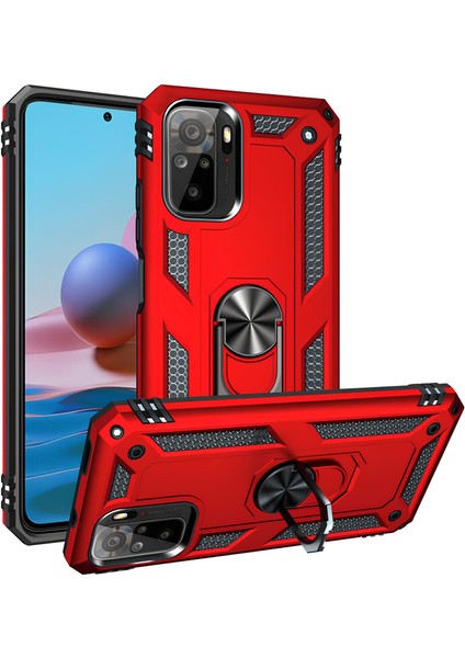 Xiaomi Poco M5S Kılıf Yüzüklü Stand Olabilen Magnetic Tpu Tank Kapak