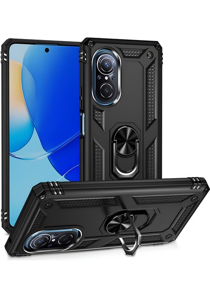 Huawei Nova 9 Se Kılıf Yüzüklü Stand Olabilen Magnetic Tpu Tank Kapak