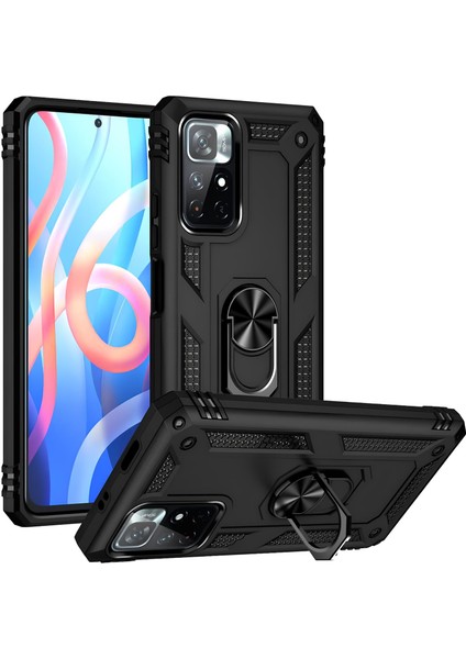 Xiaomi Poco M4 Pro 5g Kılıf Yüzüklü Stand Olabilen Magnetic Tpu Tank Kapak